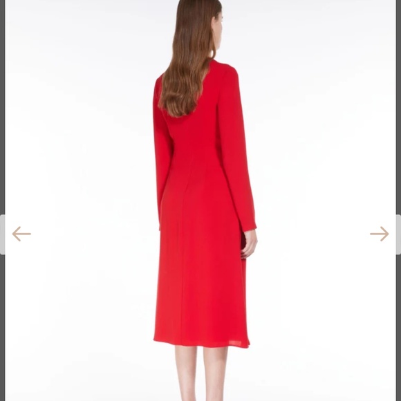 MaxMara ๐ฎ๐น Studio Mammola Draped Red Cady Designer Dress - Picture 5 of 15